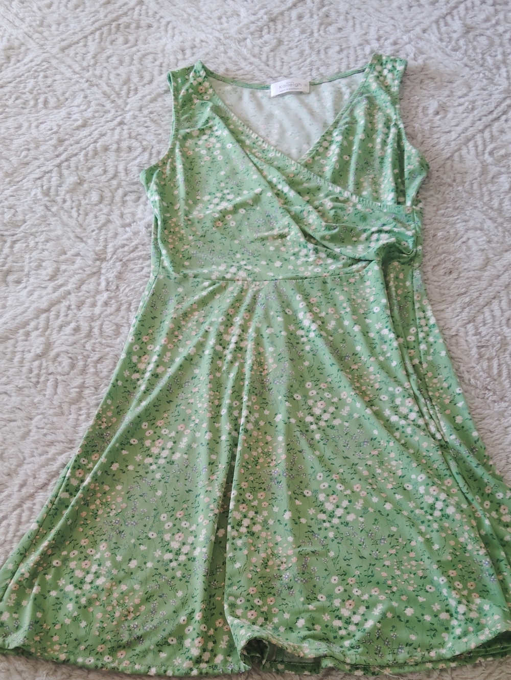 Kaileigh Mint Green Floral Wrap Dress